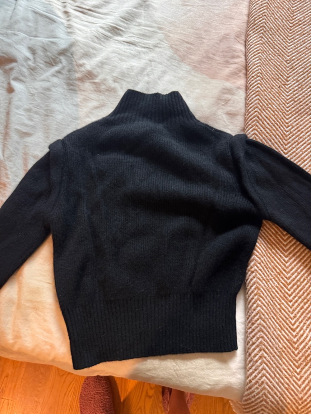 Aqua Black Turtleneck Cashmere Sweater